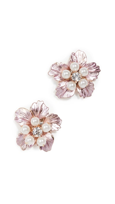 Shashi Missy Flower Studs In Pink