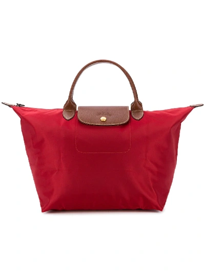 Longchamp Medium Le Pliage Tote Bag In Red