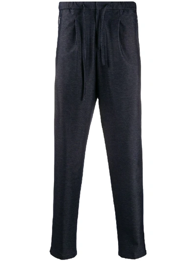 Emporio Armani Tapered-leg Drawstring Track Trousers In Blue