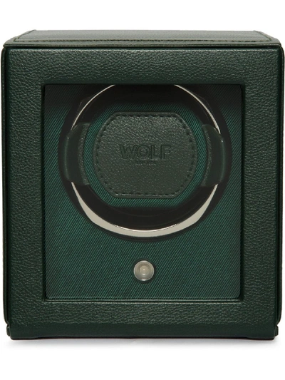 Wolf Watch Winder Box In Green