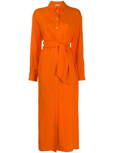 P.a.r.o.s.h Tie-waist Shirt Dress In Orange