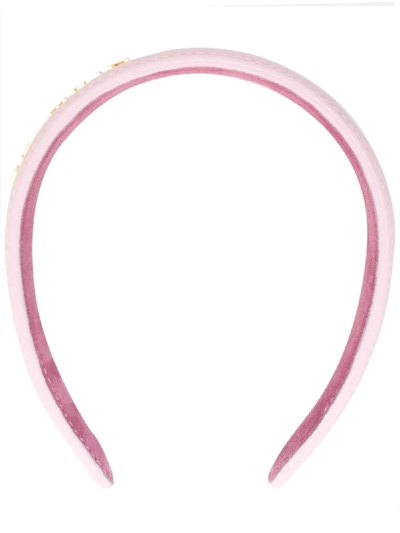 Balmain Logo-lettering Head Band In Pink
