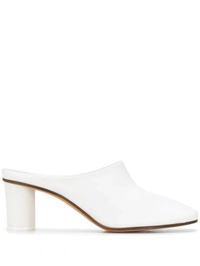 Gray Matters 60mm Micol Leather Mules In White