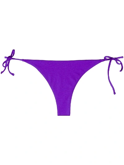 Mc2 Saint Barth Tie-fastening Bikini Bottom In Purple