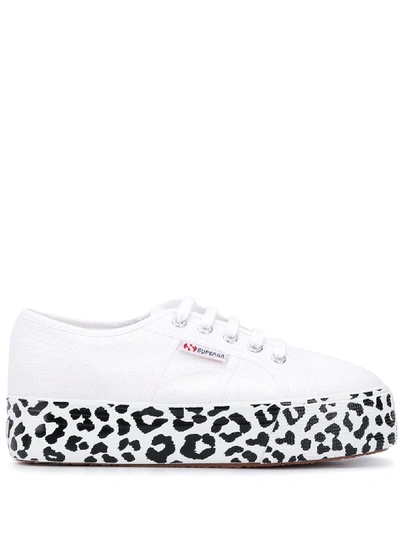 Superga Leopard-print Platform-sole Trainers In White