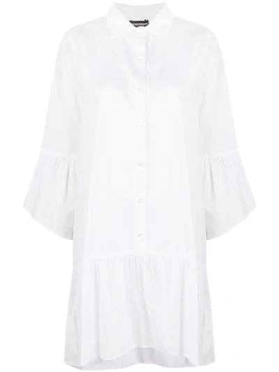 Emporio Armani Flared Shirt Mini Dress In White