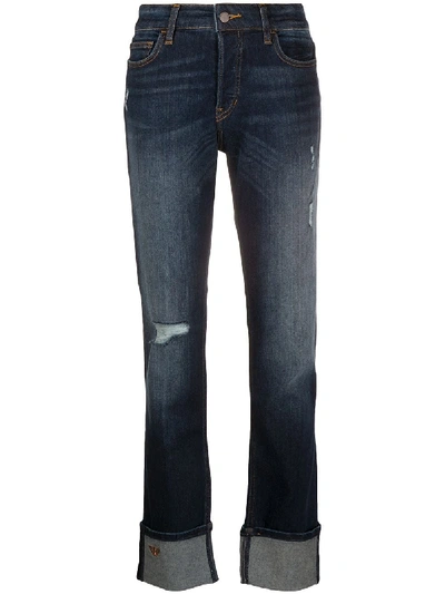 Emporio Armani Mid-rise Straight Leg Jeans In Blue