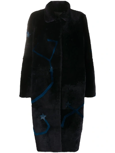 Liska Star Single-breasted Coat In Blue