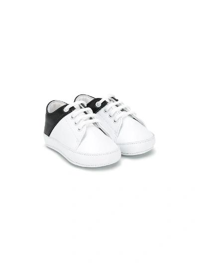 Balmain Babies' 拼接设计学步鞋 In White