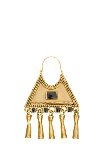 Saint Laurent Triangular Earrings In Gold,black