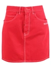 Off-white Red Denim Miniskirt In Red