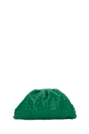 Bottega Veneta Green The Pouch Leather Clutch Bag In Verde