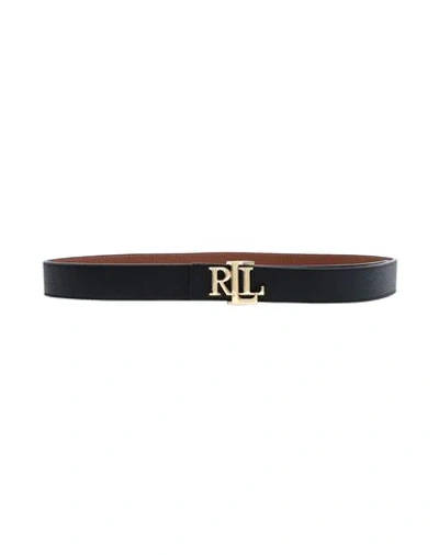 Ralph Lauren Reversible Belt In Hammered Cowhide In Black