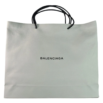 Balenciaga Woborsa A Mano Da Donna Shopping Tote E-w L In Pelle Bianca In Grey