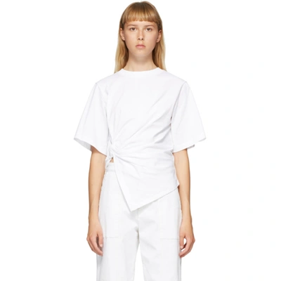See By Chloé White Draped Knot T-shirt In 101 White
