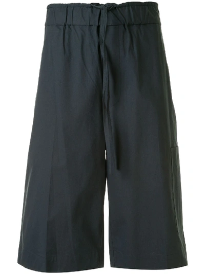 3.1 Phillip Lim Washed Poplin Pull-on Shorts In Blue