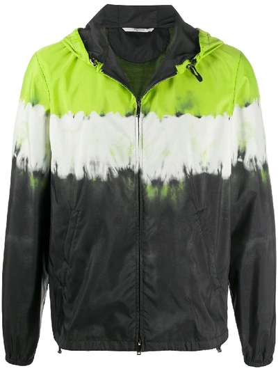 Valentino Abstract-print Hooded Jacket In Green