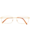 Cartier Rectangular Frame Glasses In Gold