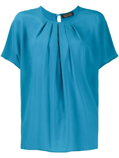 Gianluca Capannolo Pleated-neck Blouse In Blue