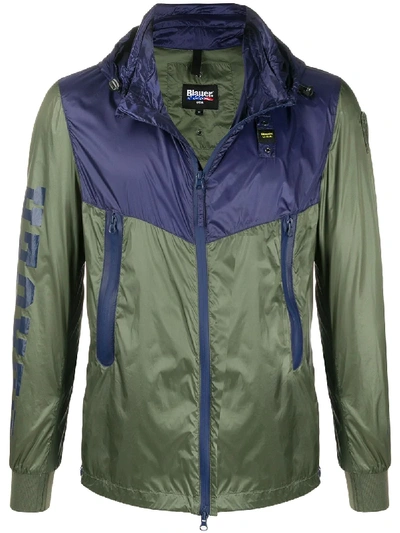 Blauer Panelled Lightweight Jacket In Green