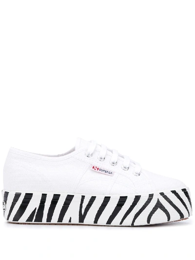 Superga Trainers Mit Zebramuster In White