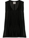 ALYSI SHEER FRINGED PANEL VEST TOP