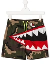 MC2 SAINT BARTH TEEN CARTOON PRINT CAMOUFLAGE SWIMMING TRUNKS