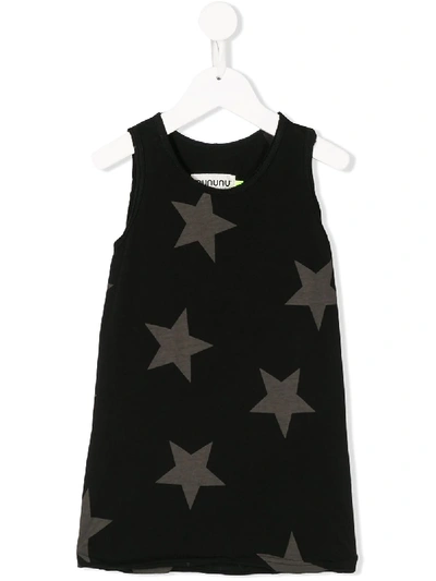 Nununu Kids' Star-print Tank Top In Black