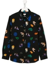 Paul Smith Junior Teen Gemstone Print Shirt In Black