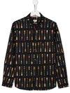 Paul Smith Junior Graphic Print Shirt In Blue