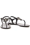 DOLCE & GABBANA CRYSTAL-EMBELLISHED RUBBER SANDALS,3074457345622846128