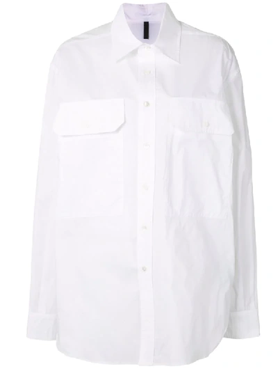 Ben Taverniti Unravel Project Oversized Pocket Shirt In White