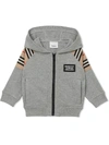 BURBERRY ICON STRIPE PANEL-DETAIL HOODIE