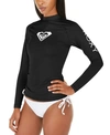 Roxy Whole Hearted Short Sleve Rashguard In Anthracite