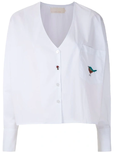 Le Soleil D'ete Dina Embroidered Shirt In White