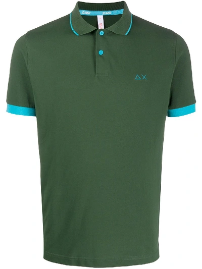 Sun 68 Logo Polo Shirt In Green