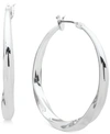 DKNY MEDIUM TWIST HOOP EARRINGS, 1.5"