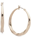 DKNY MEDIUM TWIST HOOP EARRINGS, 1.5"