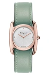 FERRAGAMO SALVATORE FERAGAMO VARA LEATHER STRAP WATCH, 28MM X 34MM,SFEL00619