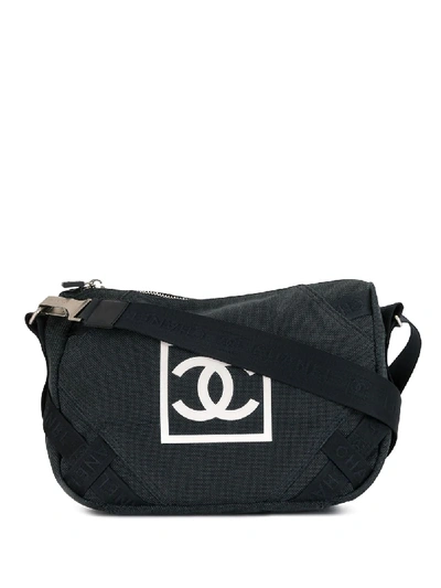 Pre-owned Chanel 2005 Sports Logo Shoulder Bag In Blue