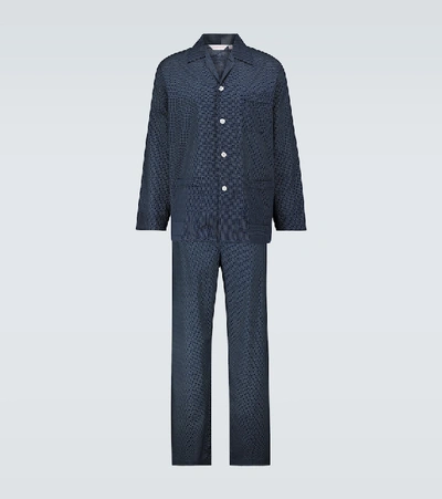 Derek Rose Polka Dot Two-piece Pyjamas In Blue