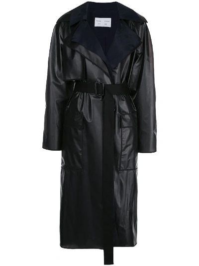 Proenza Schouler White Label Women's Leather-look Trench Coat In Dark Grey