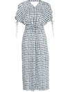 PROENZA SCHOULER WHITE LABEL GINGHAM CHECK CUT-OUT DRESS