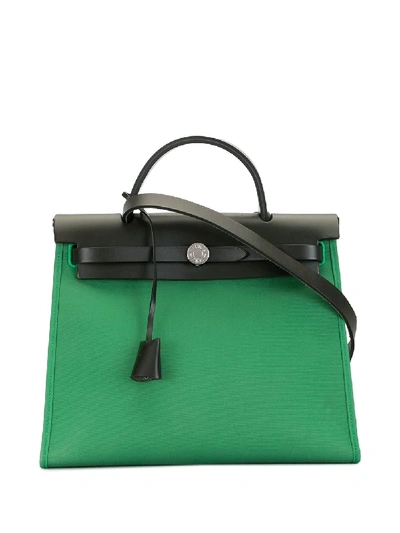 Pre-owned Hermes 2017  Her Bag Pm Two-way Bag In Green