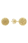 Lagos Caviar Gold Collection 18k Gold Stud Earrings In Gold
