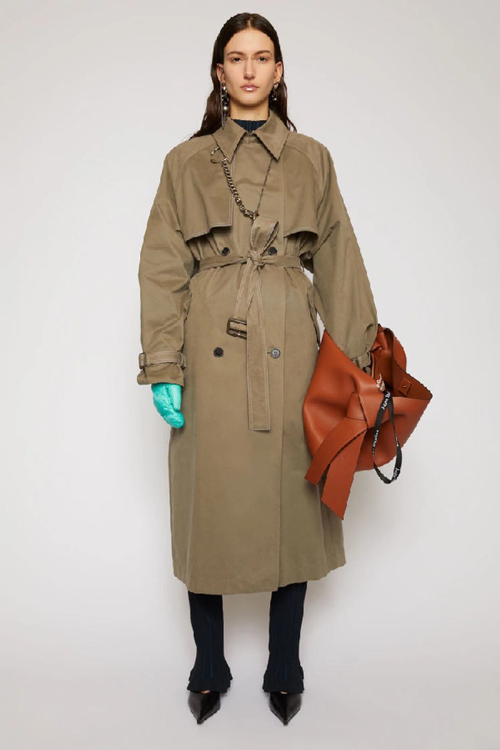 Acne Studios Double-breasted Trench Coat Stone Grey | ModeSens