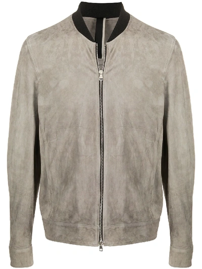 Low Brand Regular-fit Zipped Bomber Jacket In Neutrals