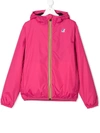 K-way Teen Zipped Hooded Jacket In Pink