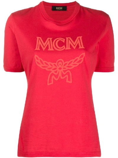 Mcm Logo Print T-shirt In Red