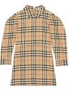 BURBERRY PUFF-SLEEVE VINTAGE CHECK DRESS